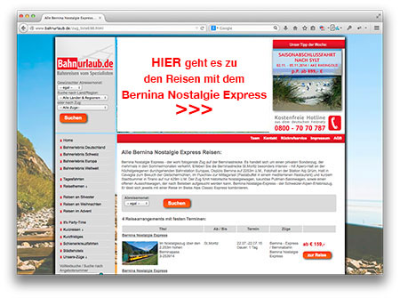 Bernina Nostalgie Express - Buchung